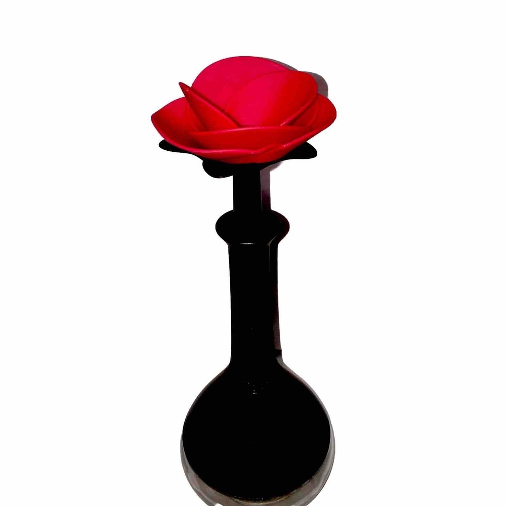 Vigar Red Rose Flower Oil Vinegar Soy Sauce Dispenser‎ Bottle European 10"